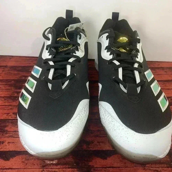 adidas ICON 6 Bounce ECP Metal Baseball Cleats EH2378 Mens Size 11.5 Black White